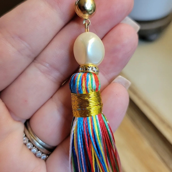 LONG FESTIVAL TASSEL EARRINGS - Picture 5 of 8